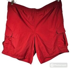 LL Bean Men's Red Classic Supplex Cargo 10" Sport Shorts in Red, NWT, Size XXL